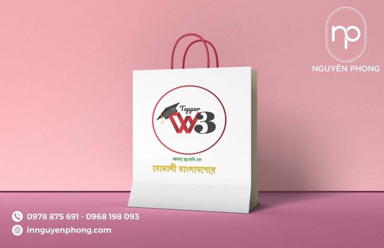 Mẫu túi giấy đựng sách in logo 